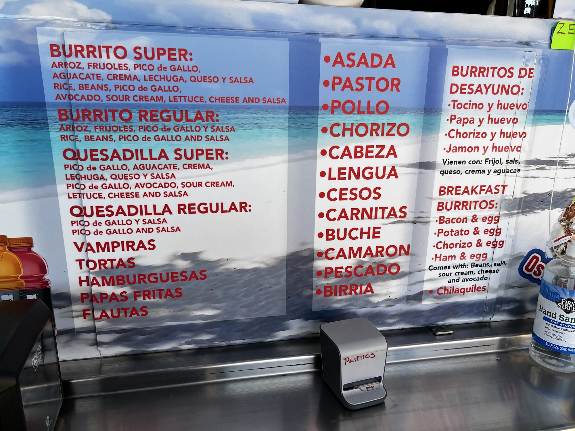 Comida Economica Menu