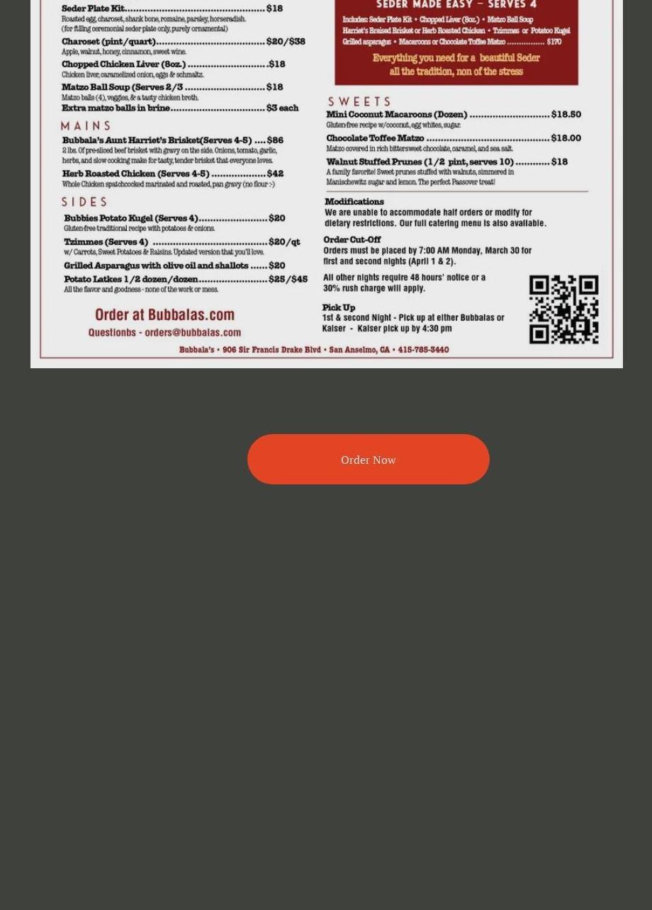 Bubbala's Neighborhood Eatery Menu