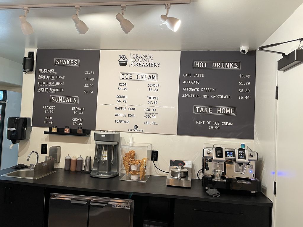 Orange County Creamery Menu