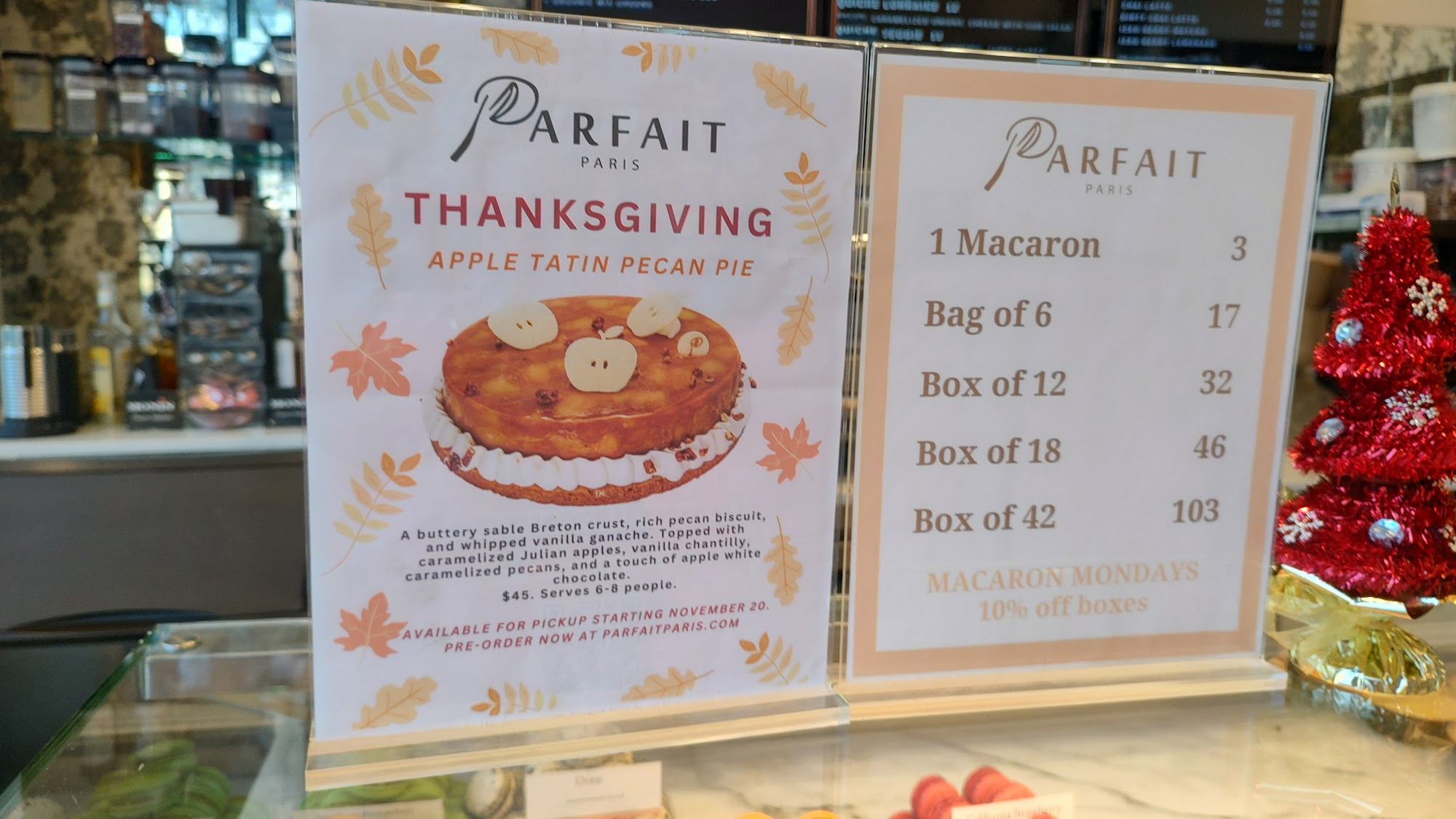Parfait Paris Menu