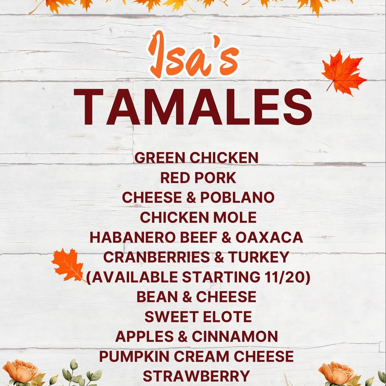 Mujeres Brew House Menu