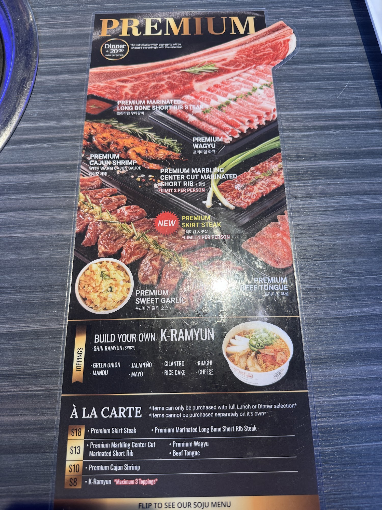 Gen Korean BBQ Menu