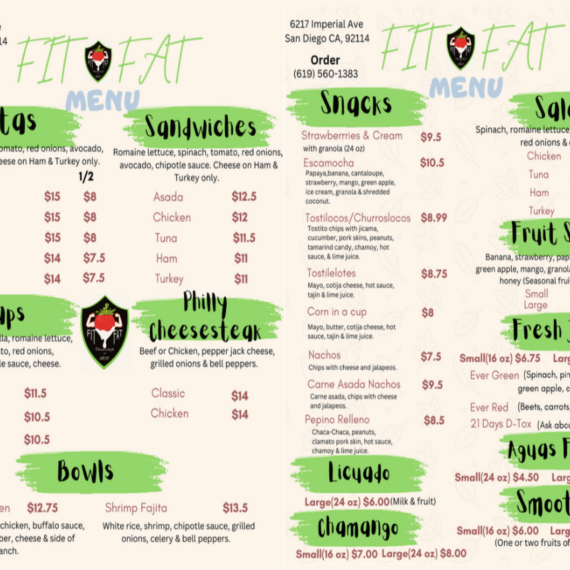 Fit-Fat Menu