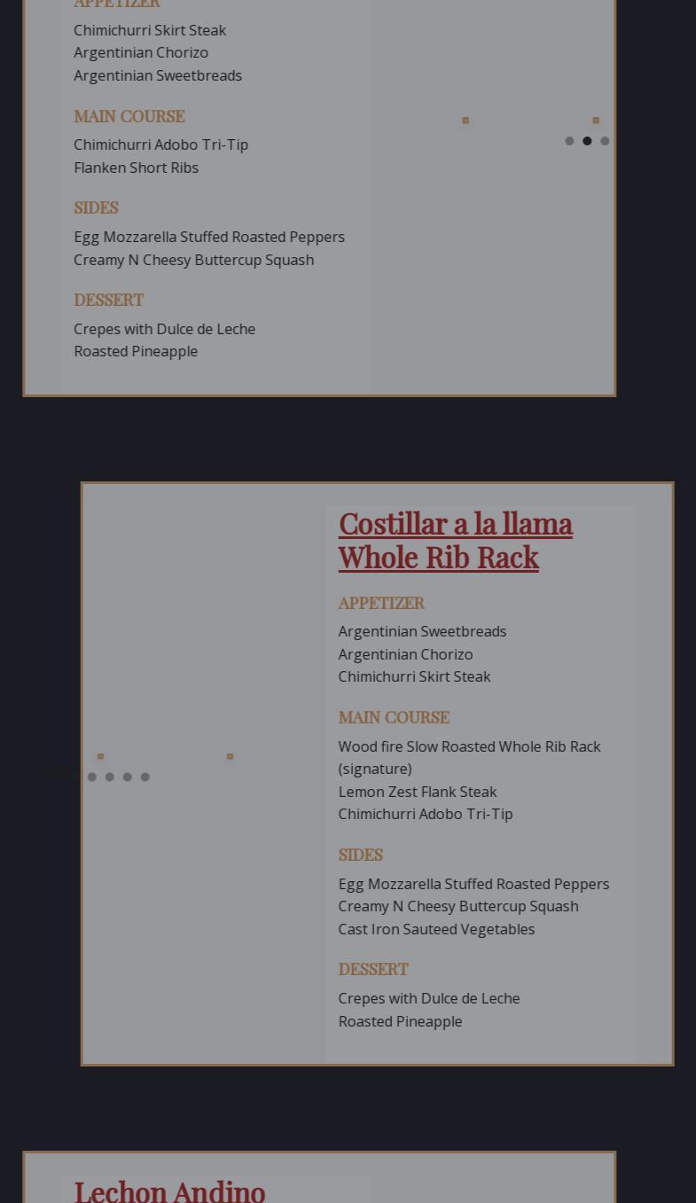 Asado Gaucho - Argentinian Meat Dining Experience Menu