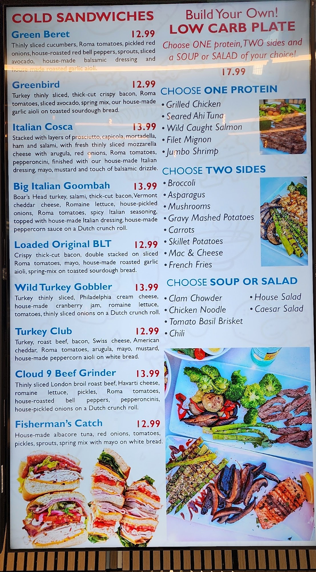 Cloud 9 Deli Menu