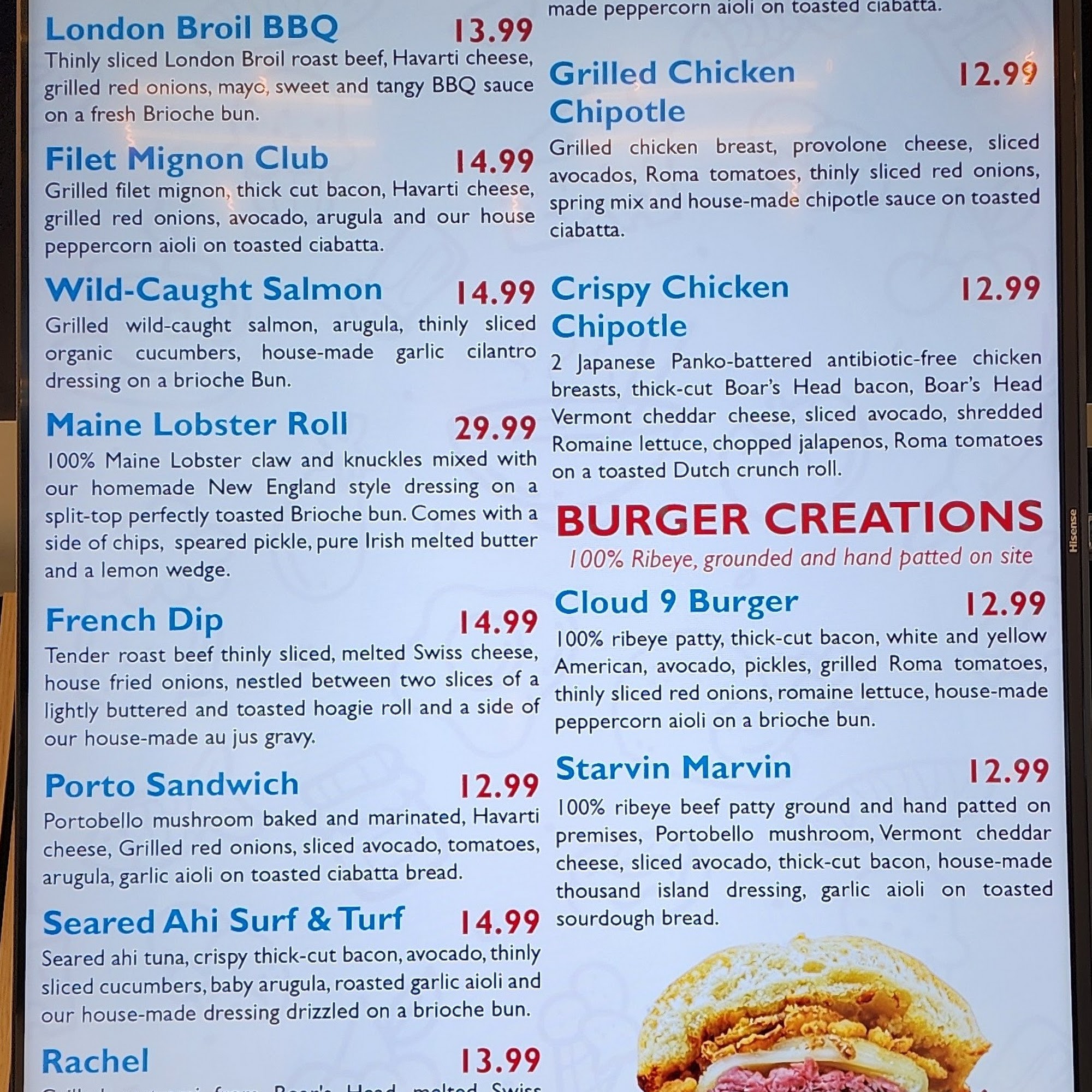 Cloud 9 Deli Menu