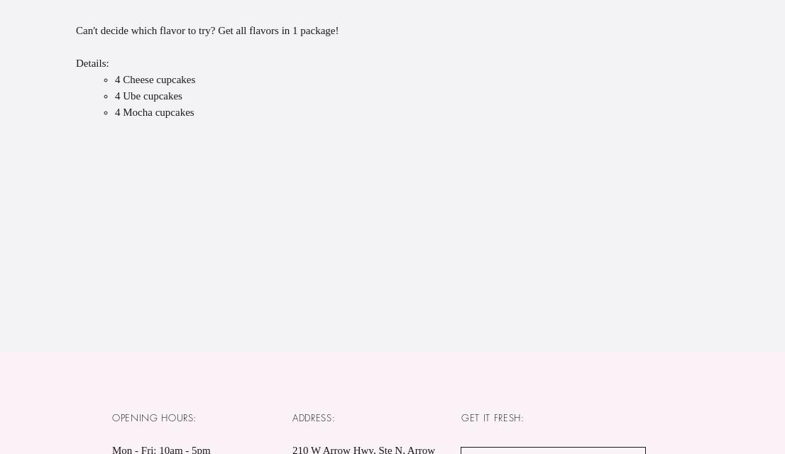 Cupcakes & Company Menu