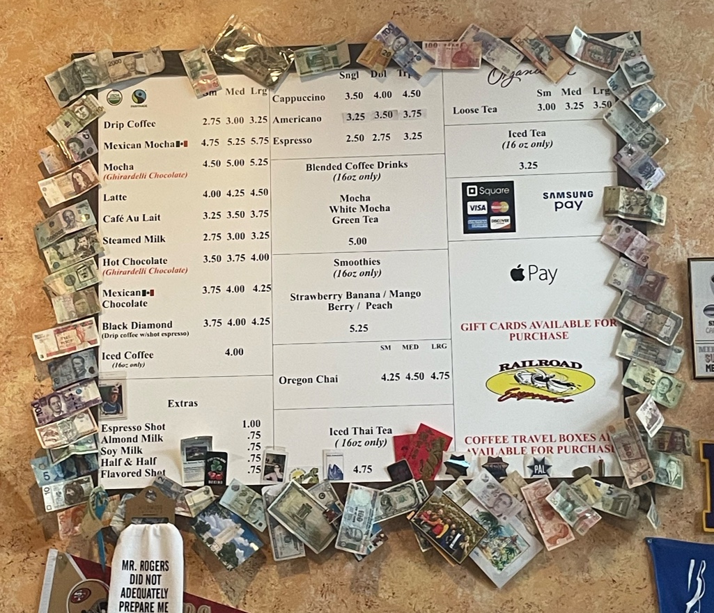 Railroad Expresso Menu