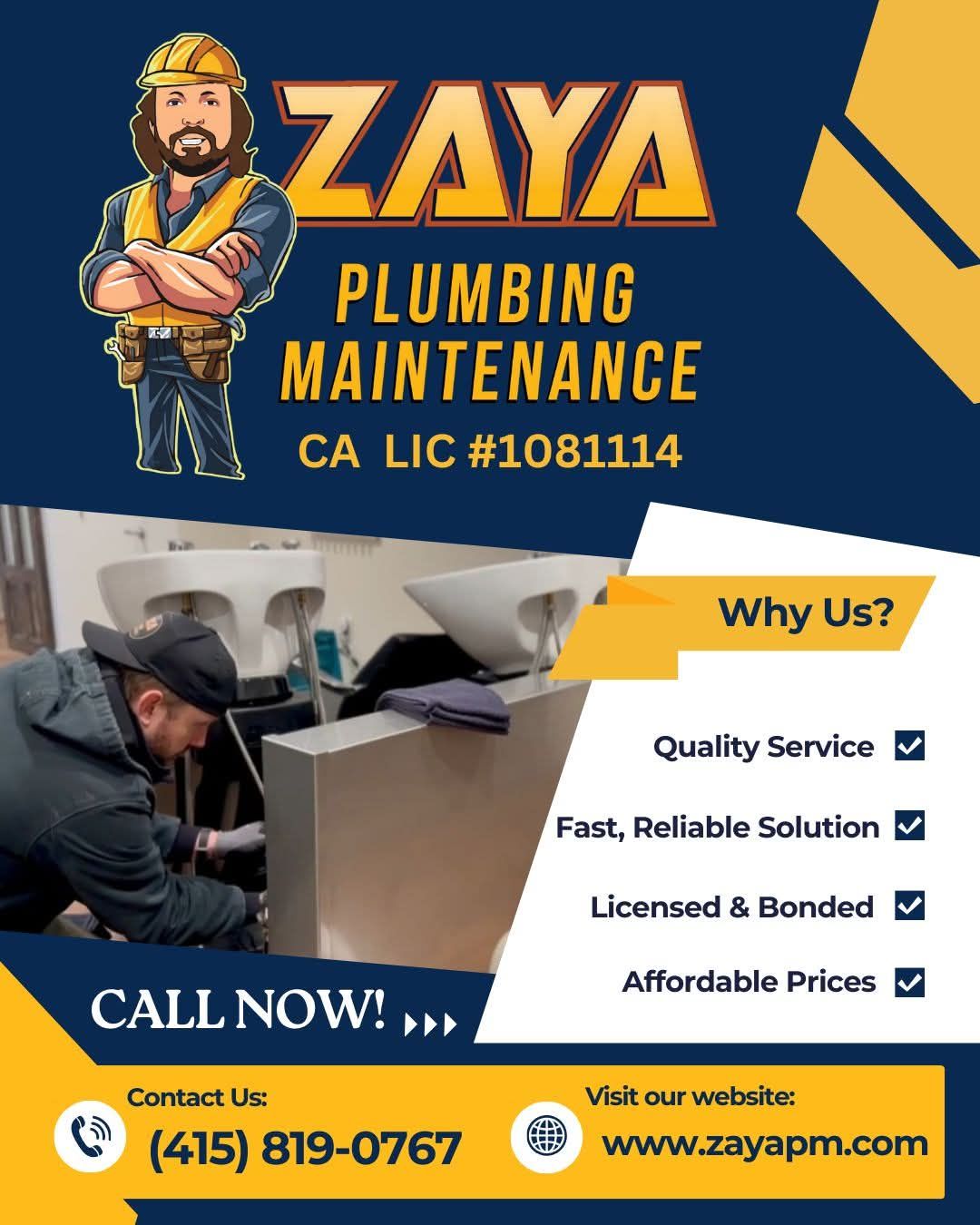 ZAYA Plumbing Maintenance