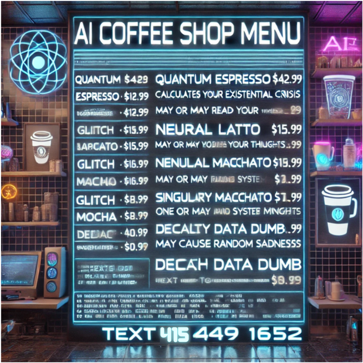 AI coffee Menu