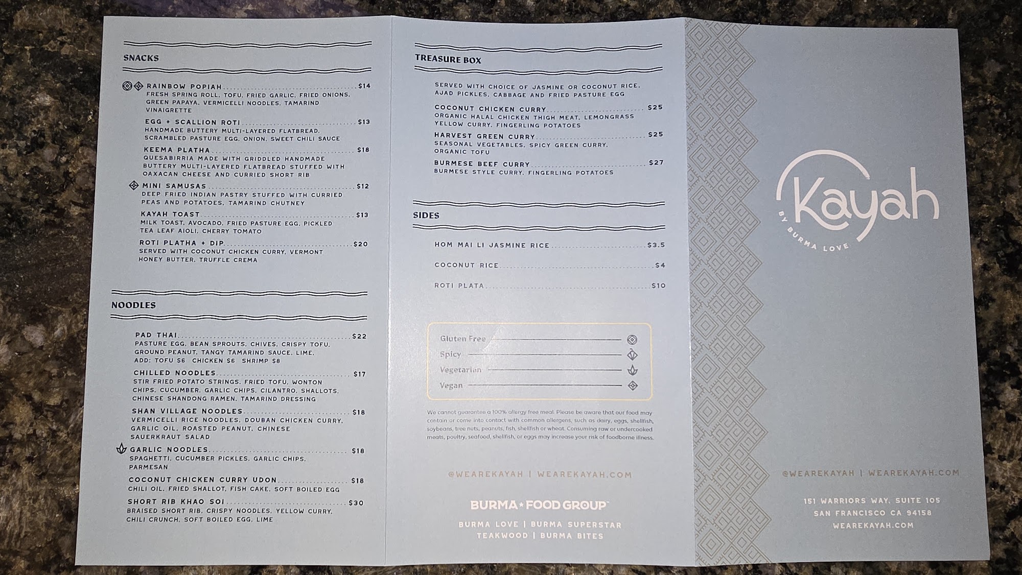 Kayah Menu