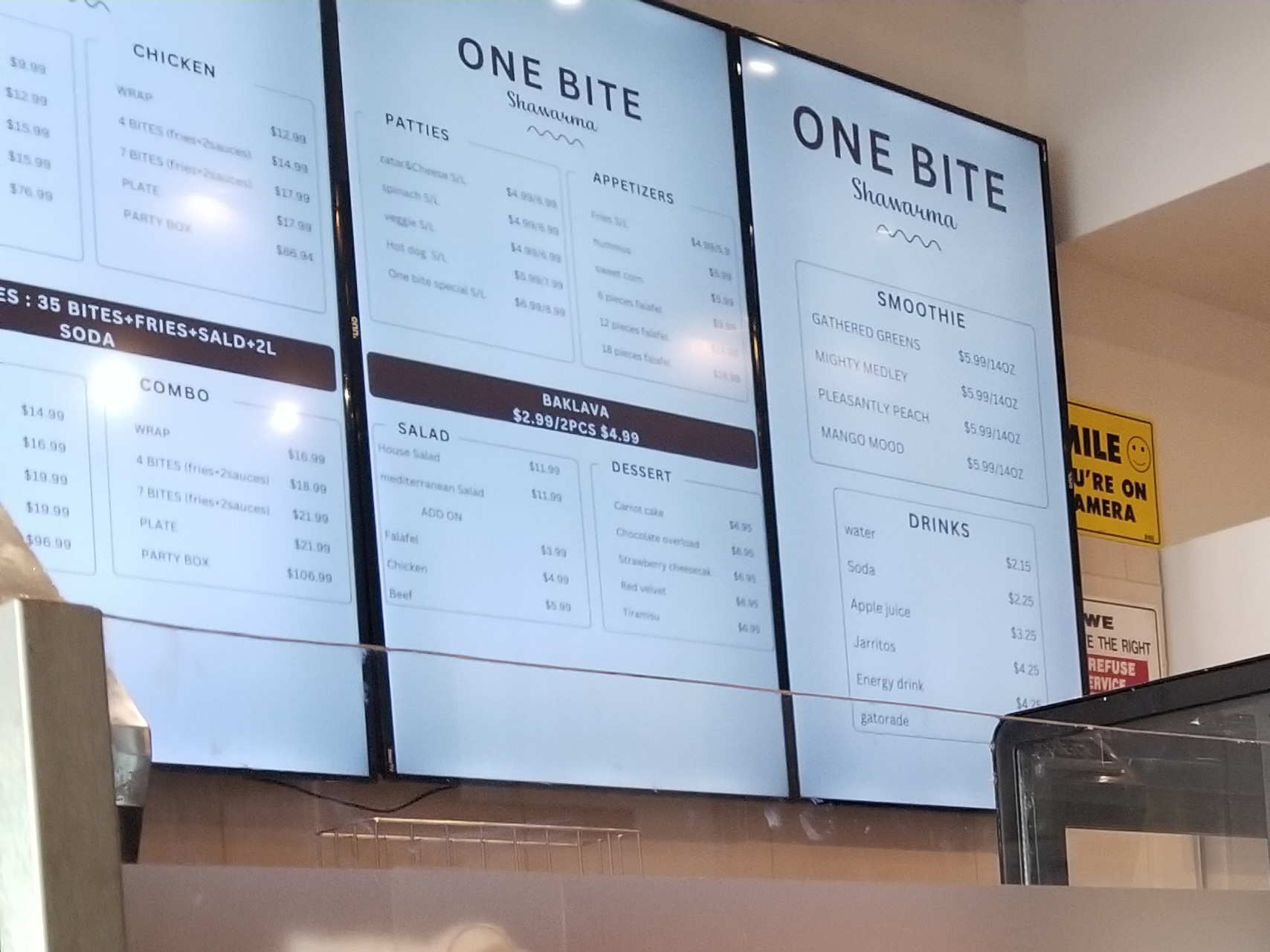 One bite Menu