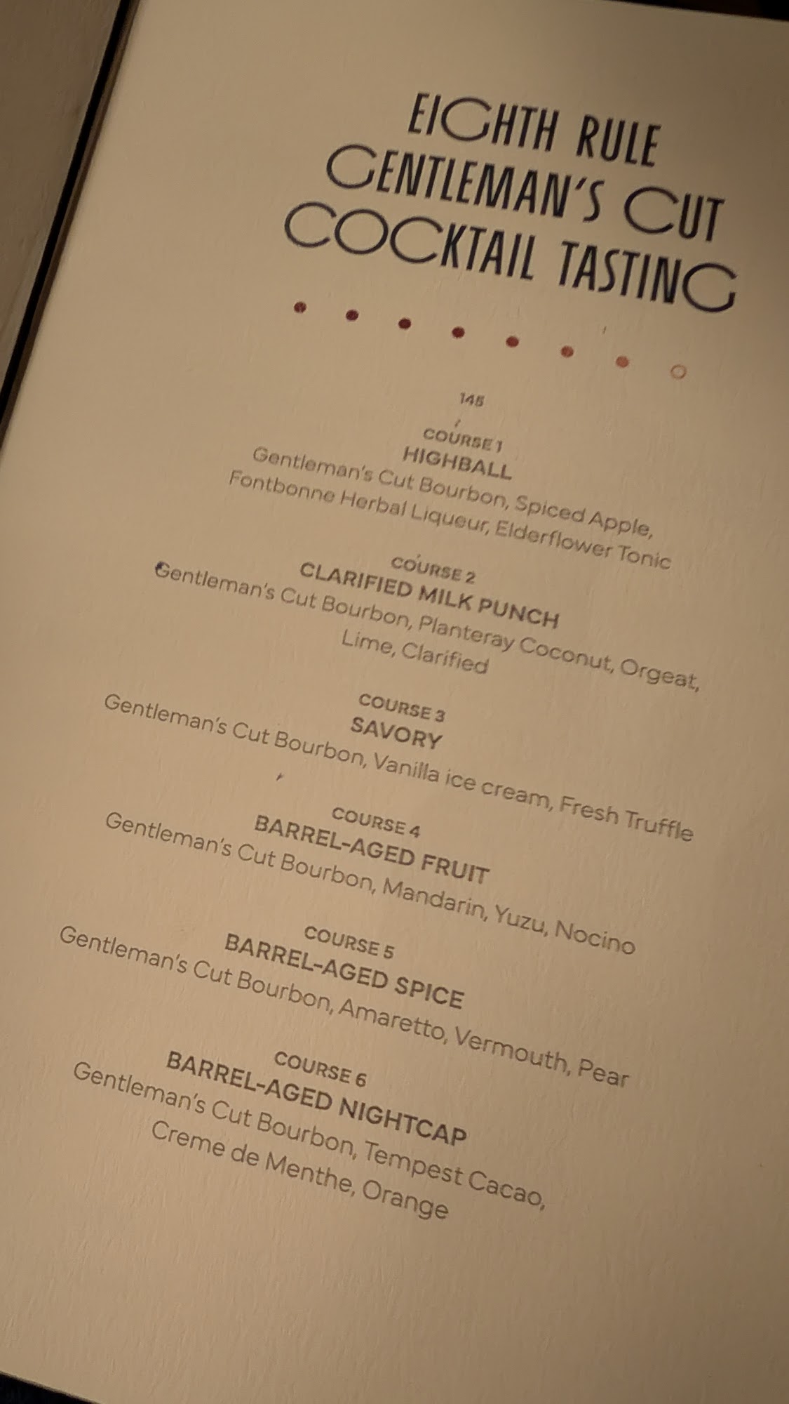 The Eighth Rule Menu