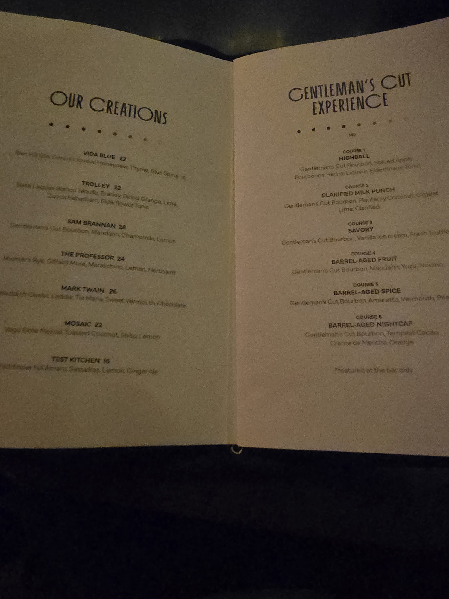 The Eighth Rule Menu