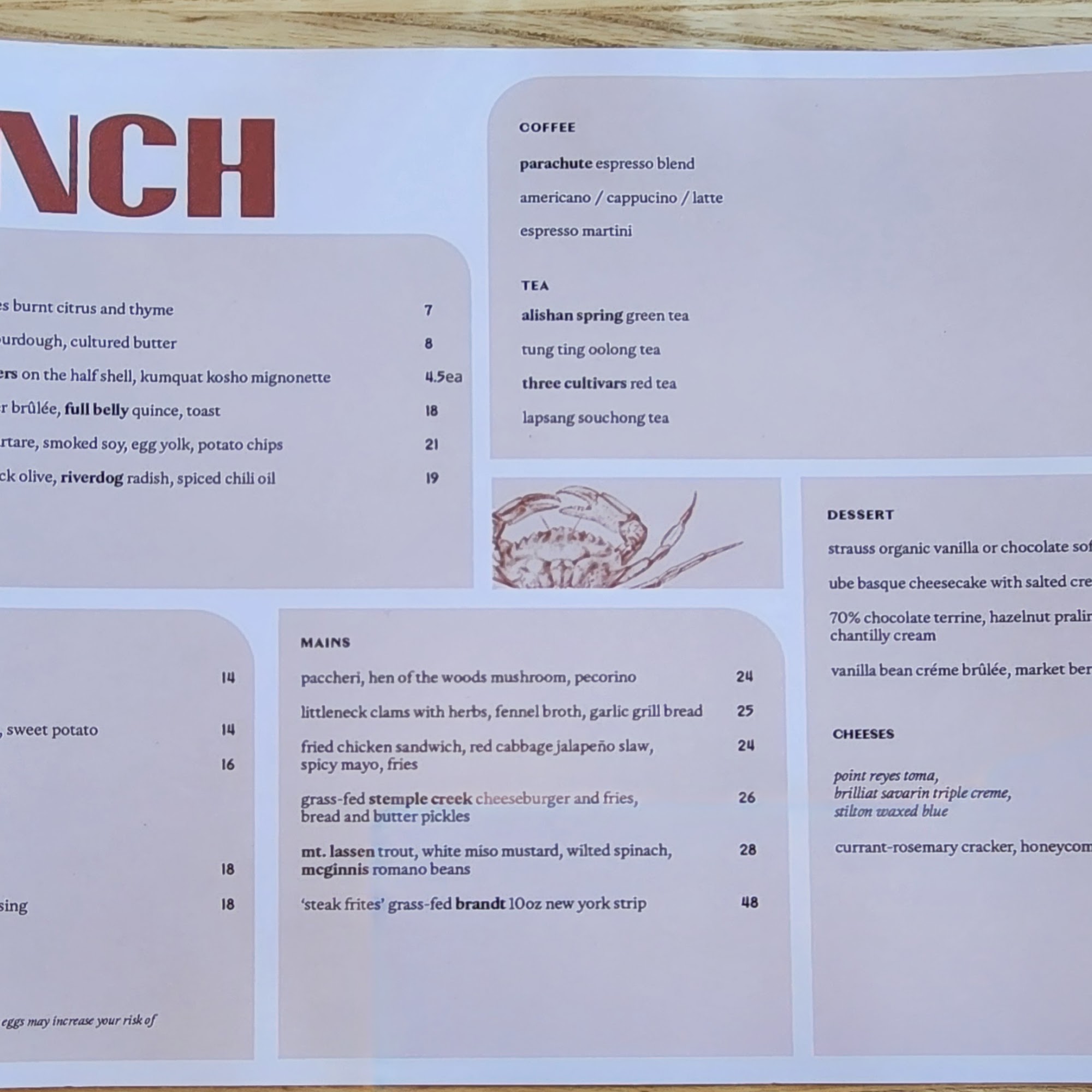 Arquet Restaurant Menu
