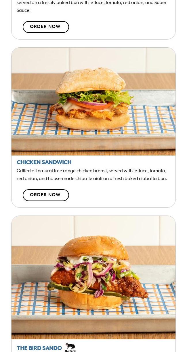 Super Duper Burgers Menu