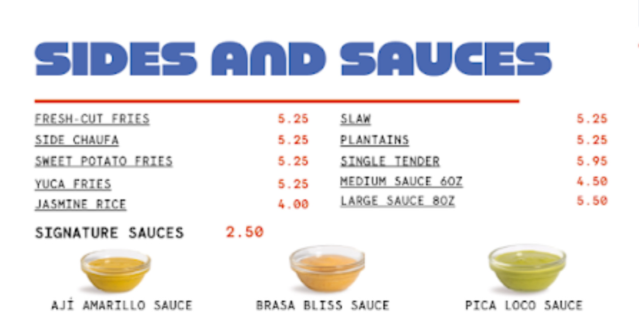Brasa Bros Menu