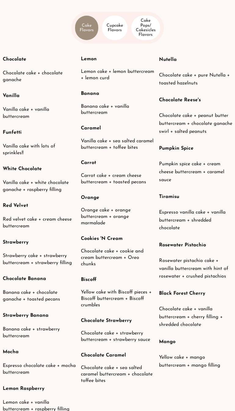 Sweet Treats SJ Menu