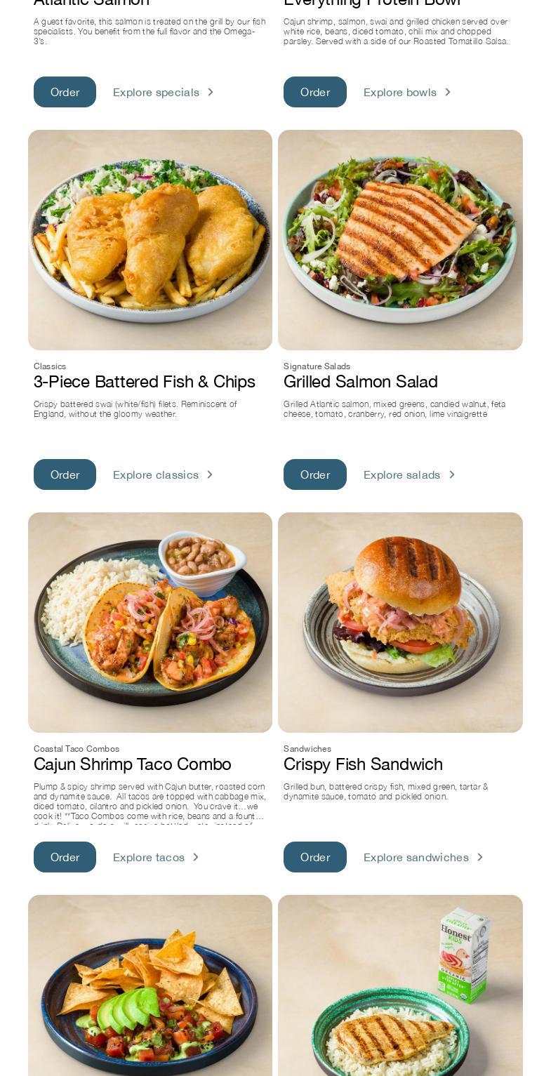 California Fish Grill Menu
