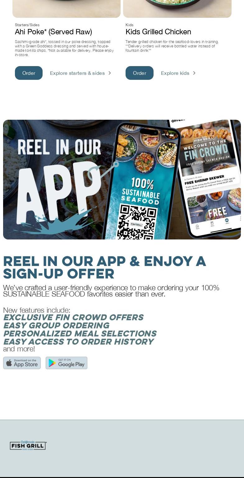 California Fish Grill Menu
