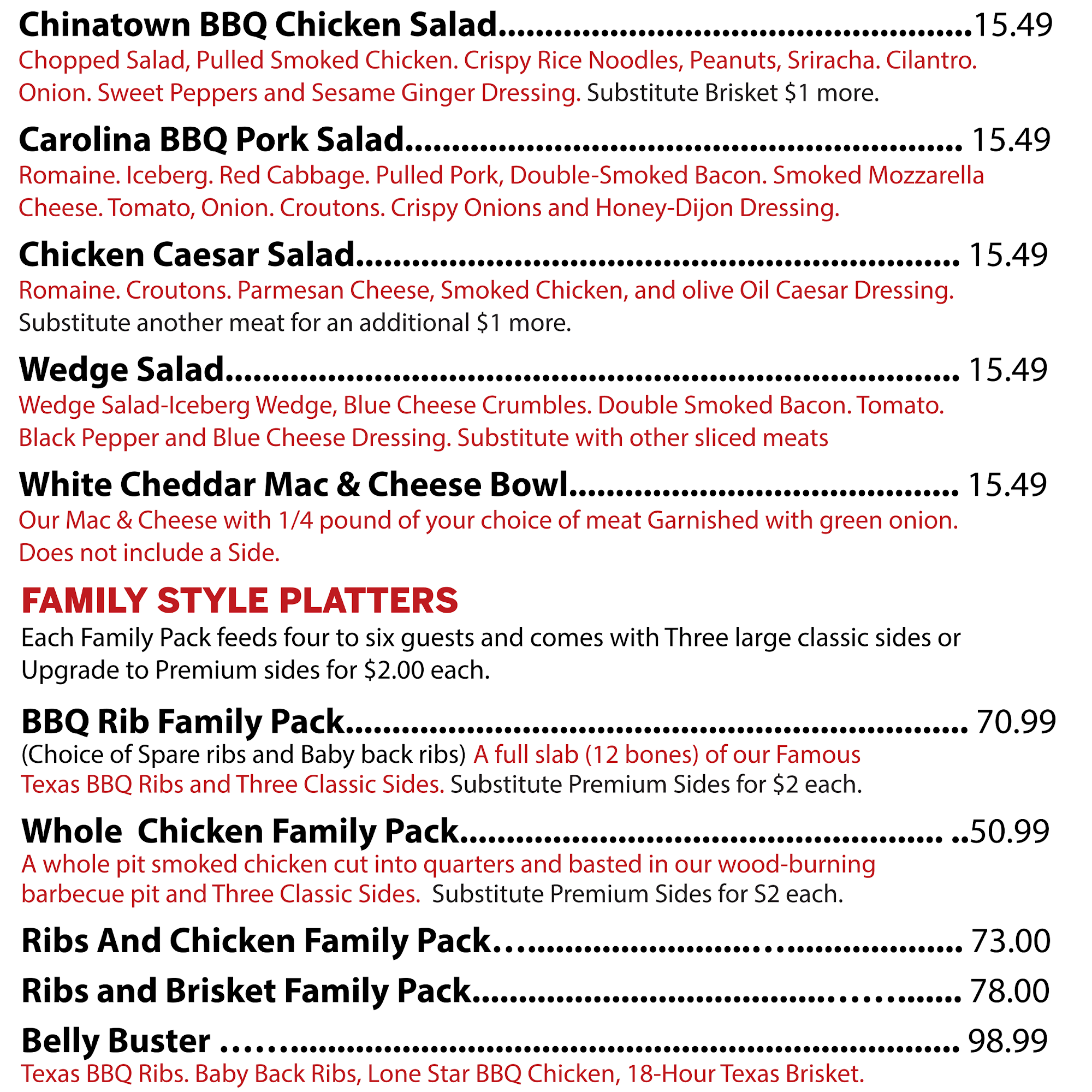 Empire Armadillo BBQ & Deli Menu