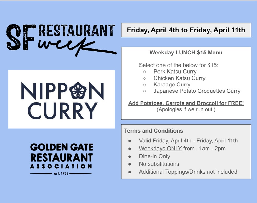 Nippon Curry San Jose Menu