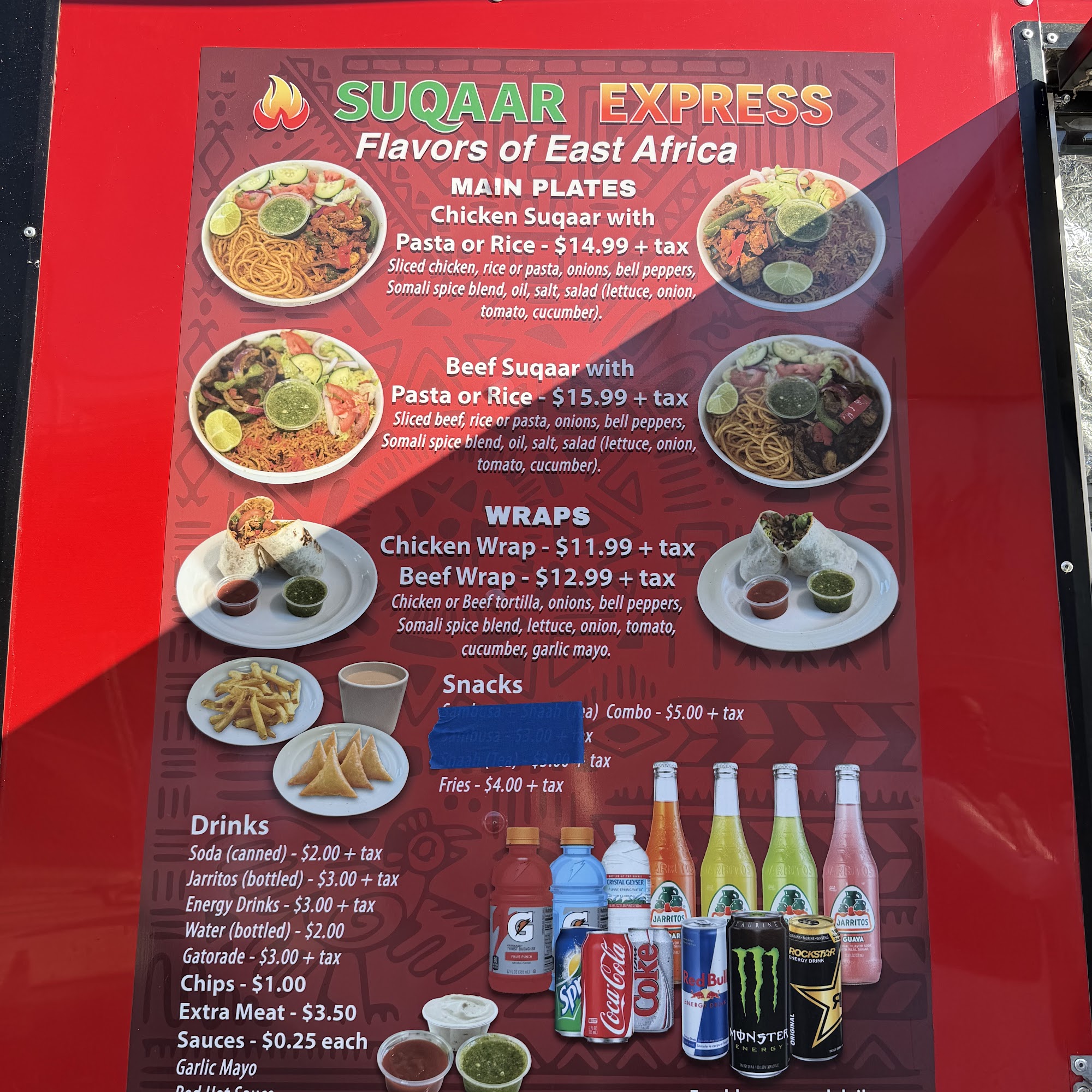 Suqaar Express Menu