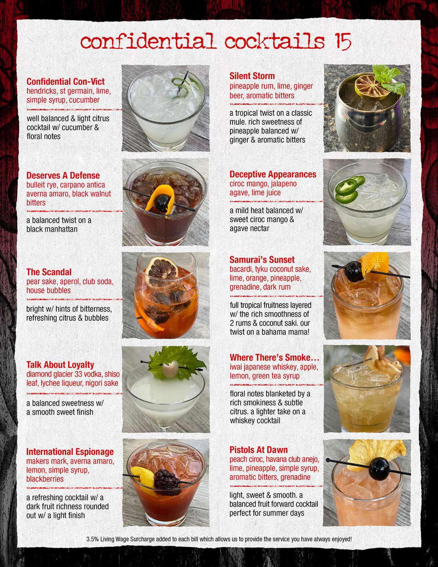 Sushi Confidential Willow Glen Menu