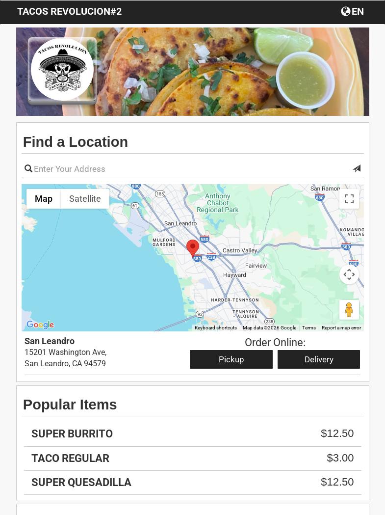 Tacos revolución #3 Menu