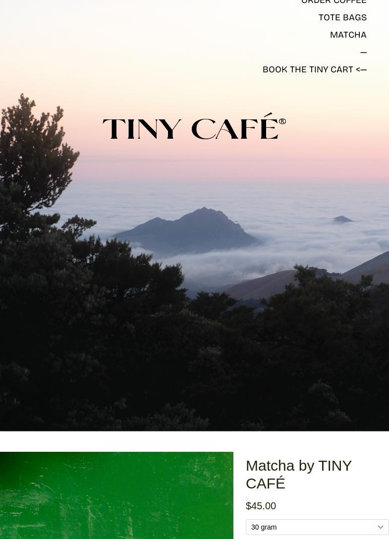 Tiny Café Menu
