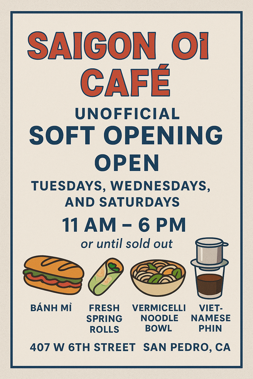 Saigon Oi Cafe SP Menu