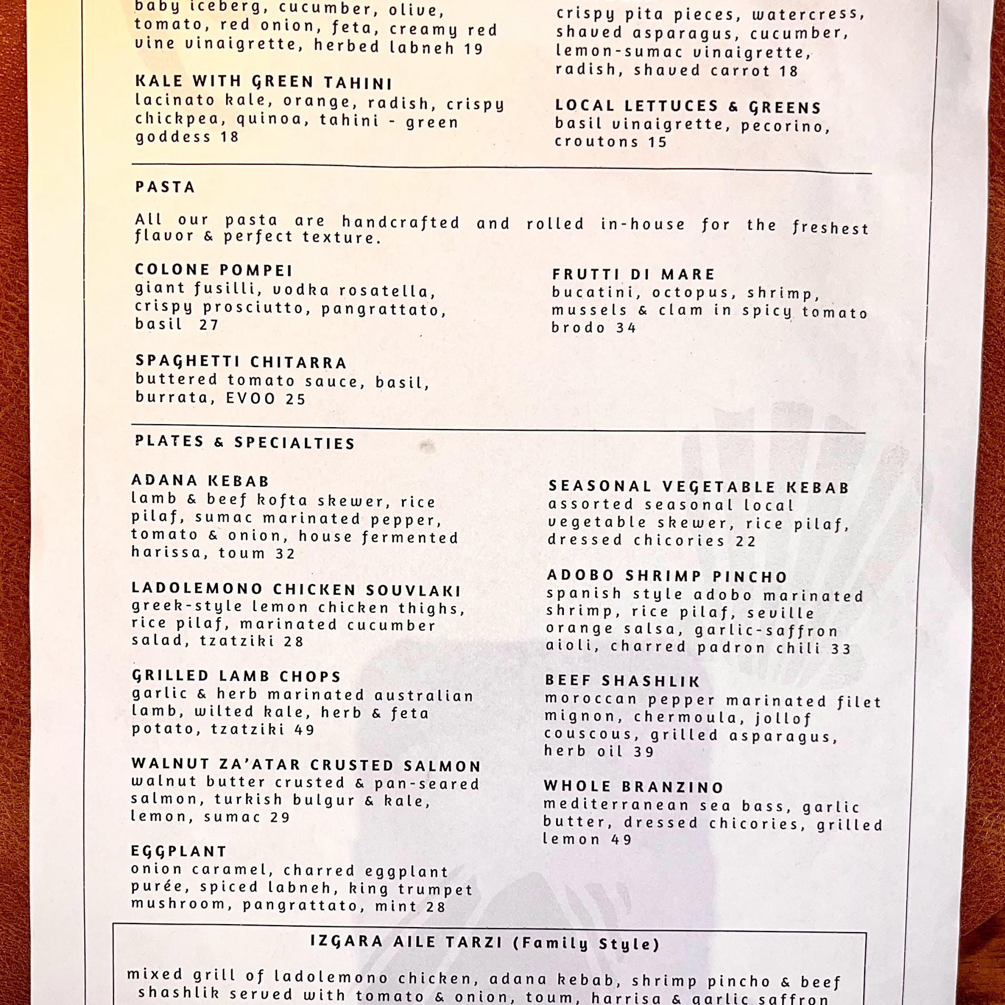 Alora Menu