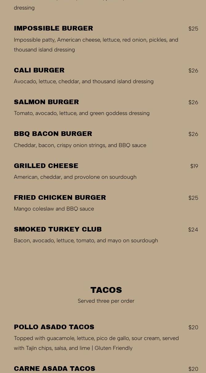 ZENTRL Kitchen + Bar - City Center Menu