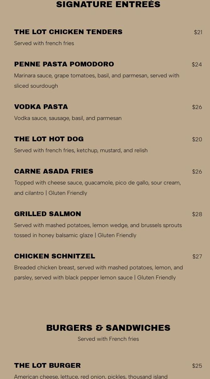 ZENTRL Kitchen + Bar - City Center Menu