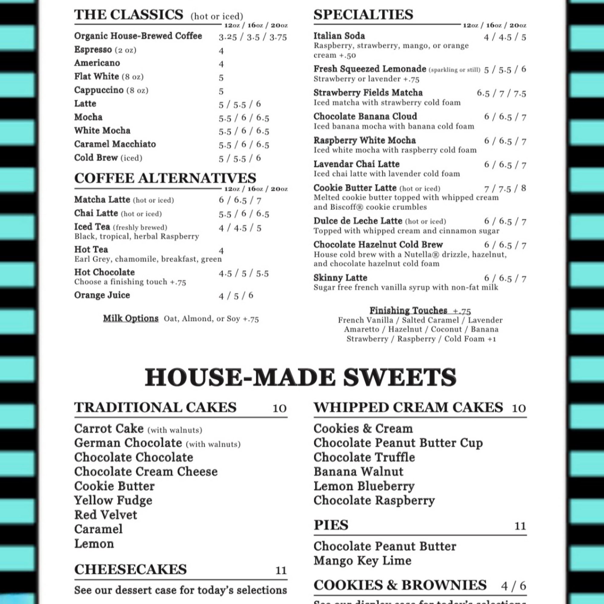 Caffè by Rosine's Menu