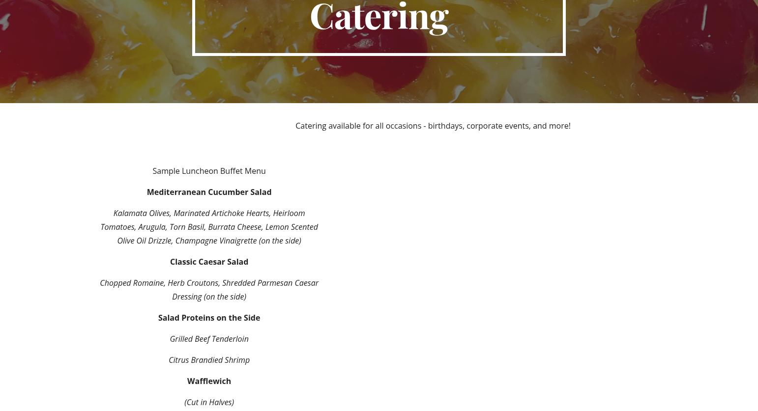 Nordic Princess Cheesecake Menu