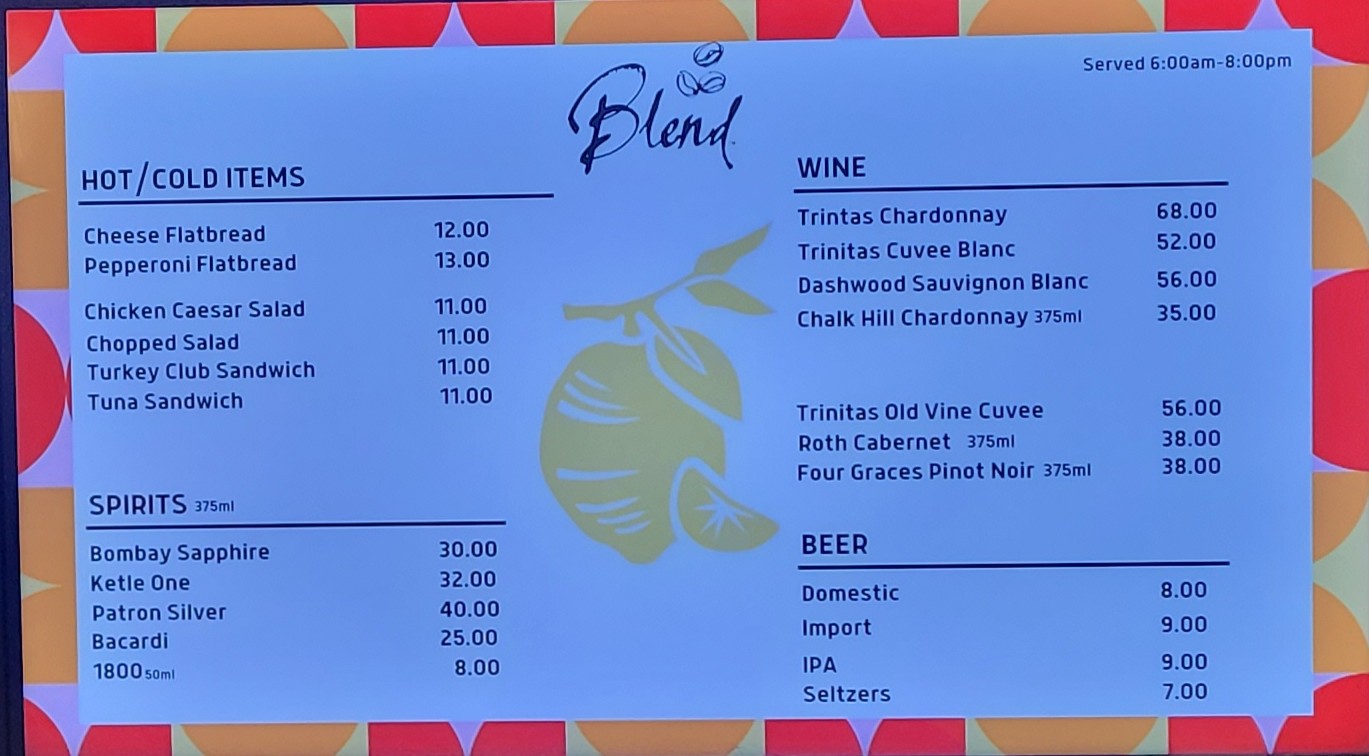 Blend Café Menu