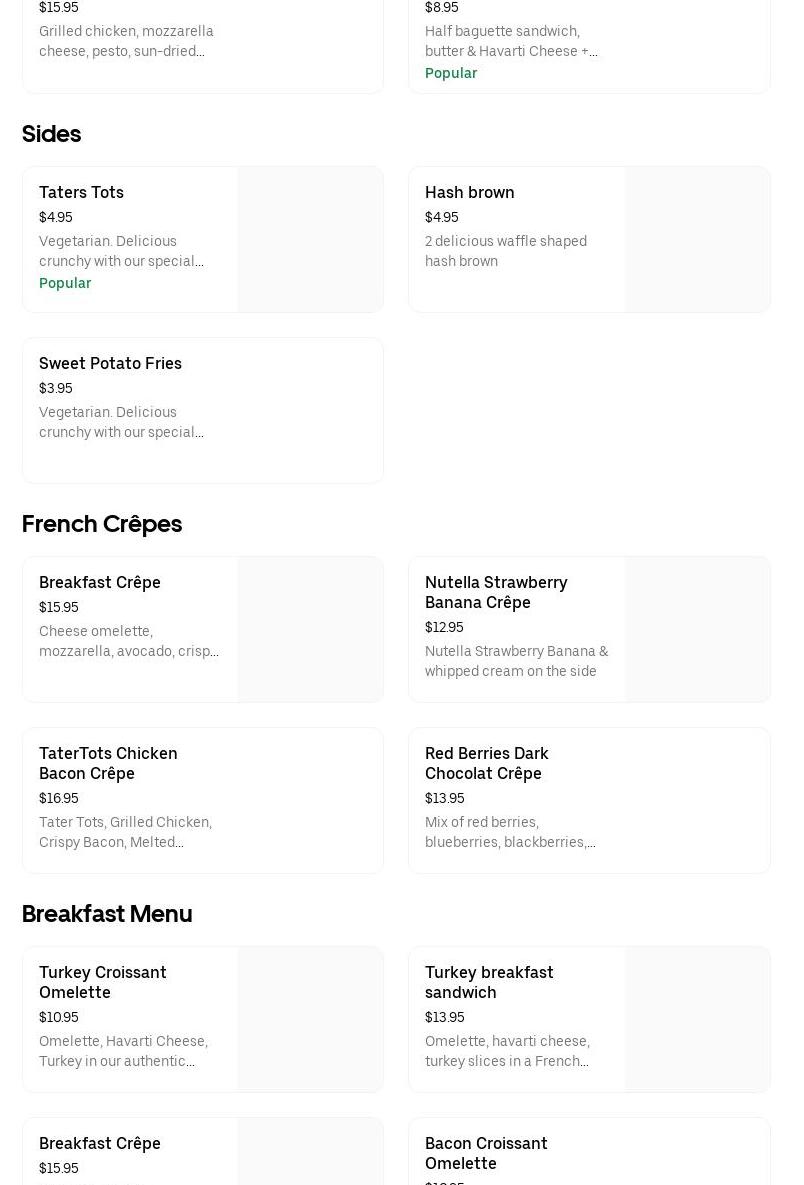 Lineup Cafe Menu