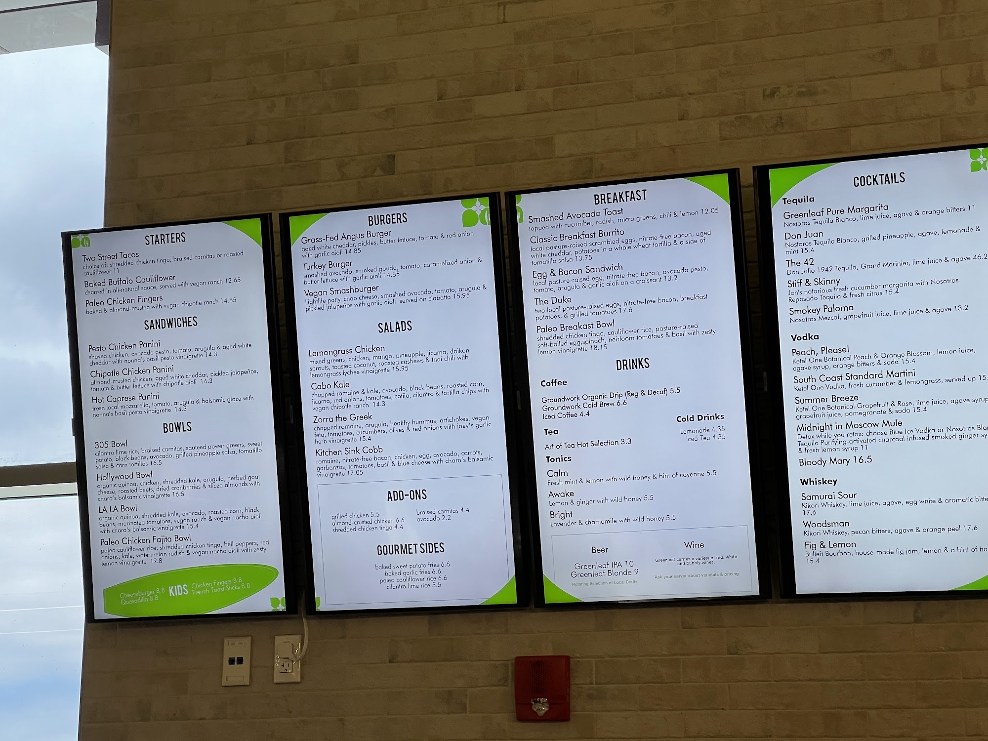 Greenleaf Kitchen & Cocktails Menu