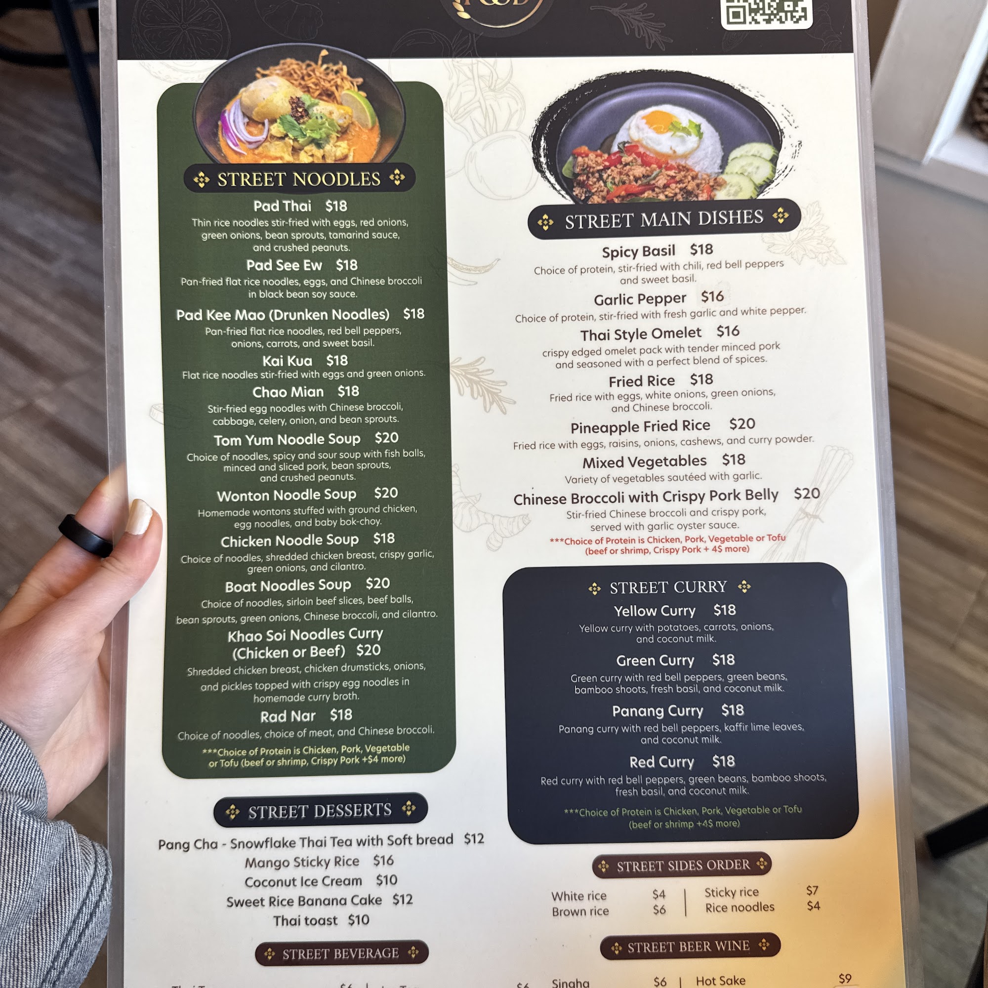 Siam Street Food Menu