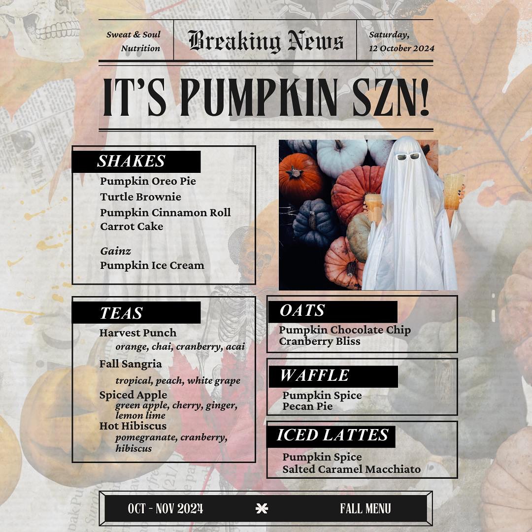 Sweat & Soul Nutrition Menu