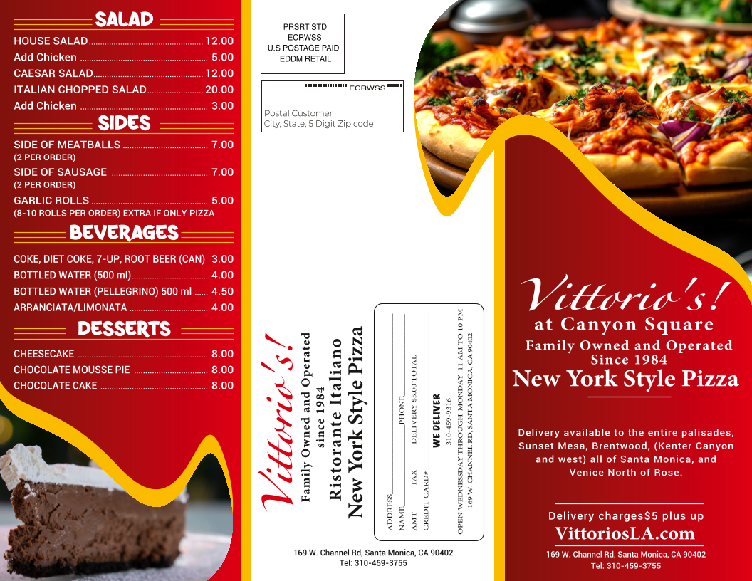 Vittorio’s at Canyon Square Menu