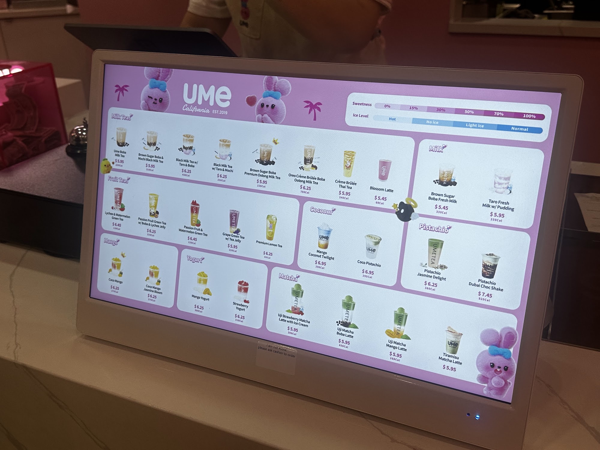 UMe Tea Menu