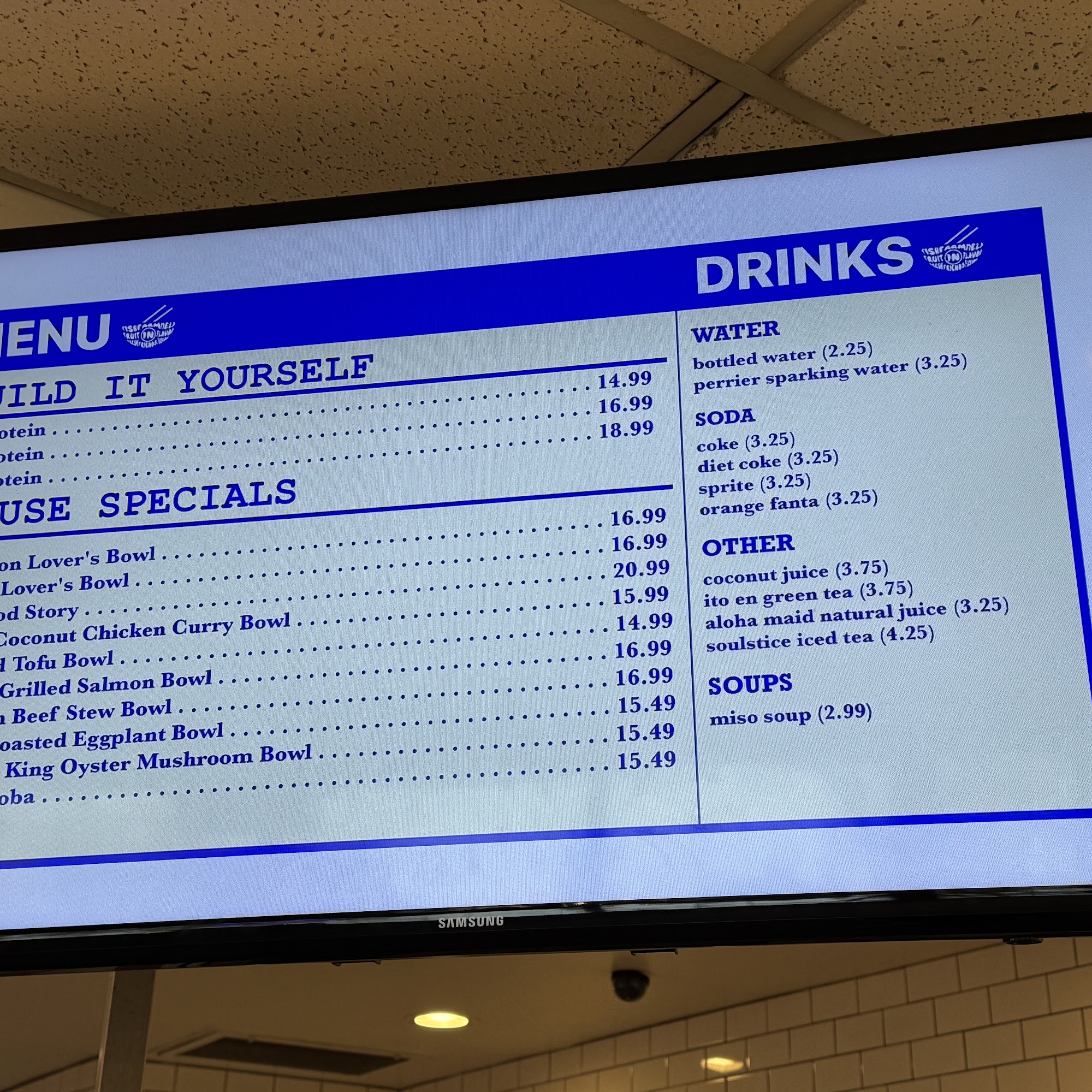 F-F IN BOWL Menu