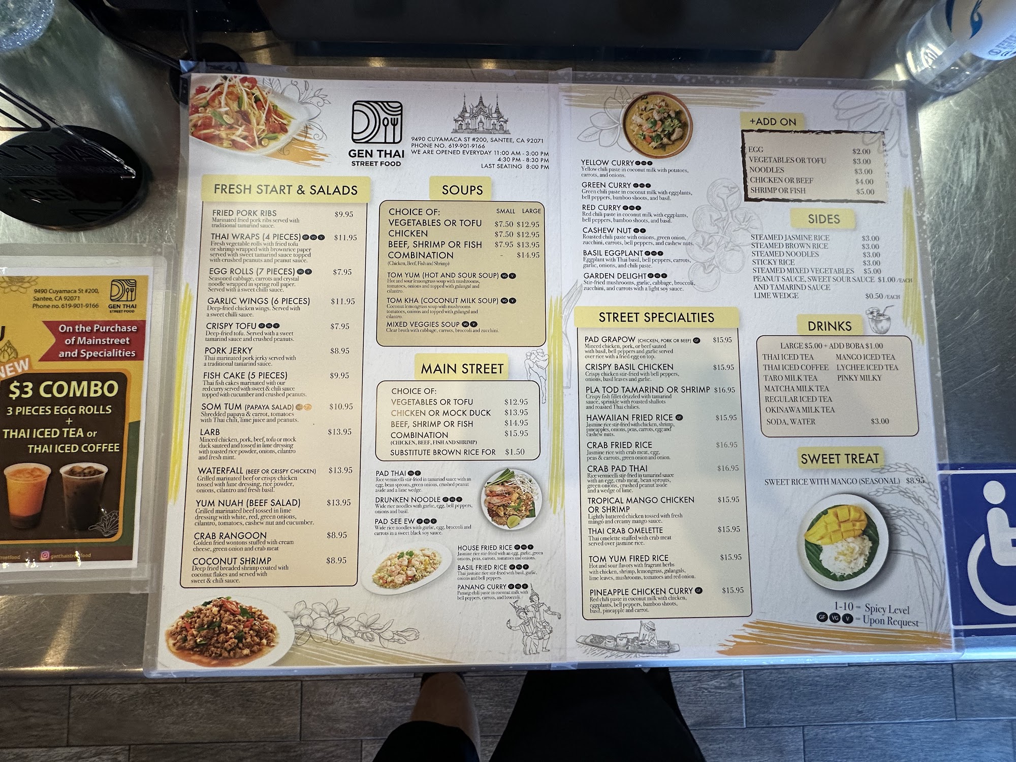 Gen Thai Street Food Menu