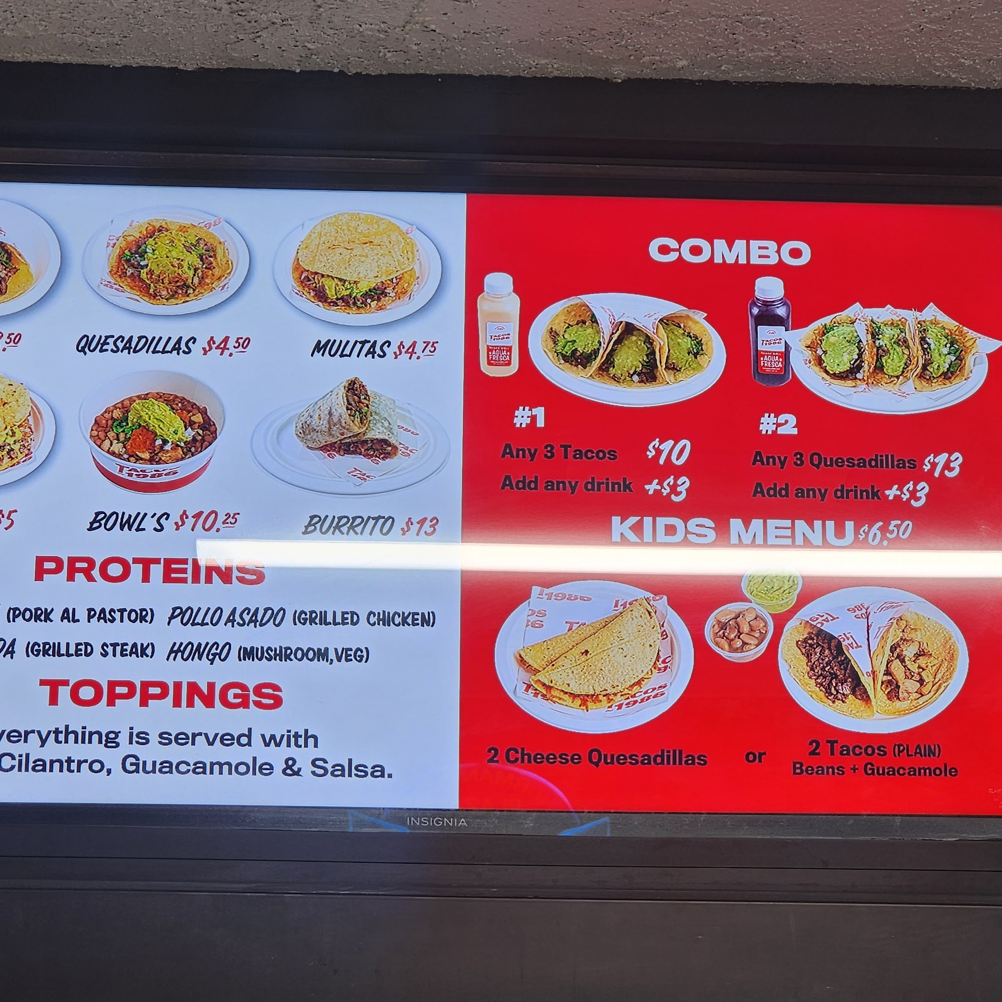 Tacos 1986 Menu