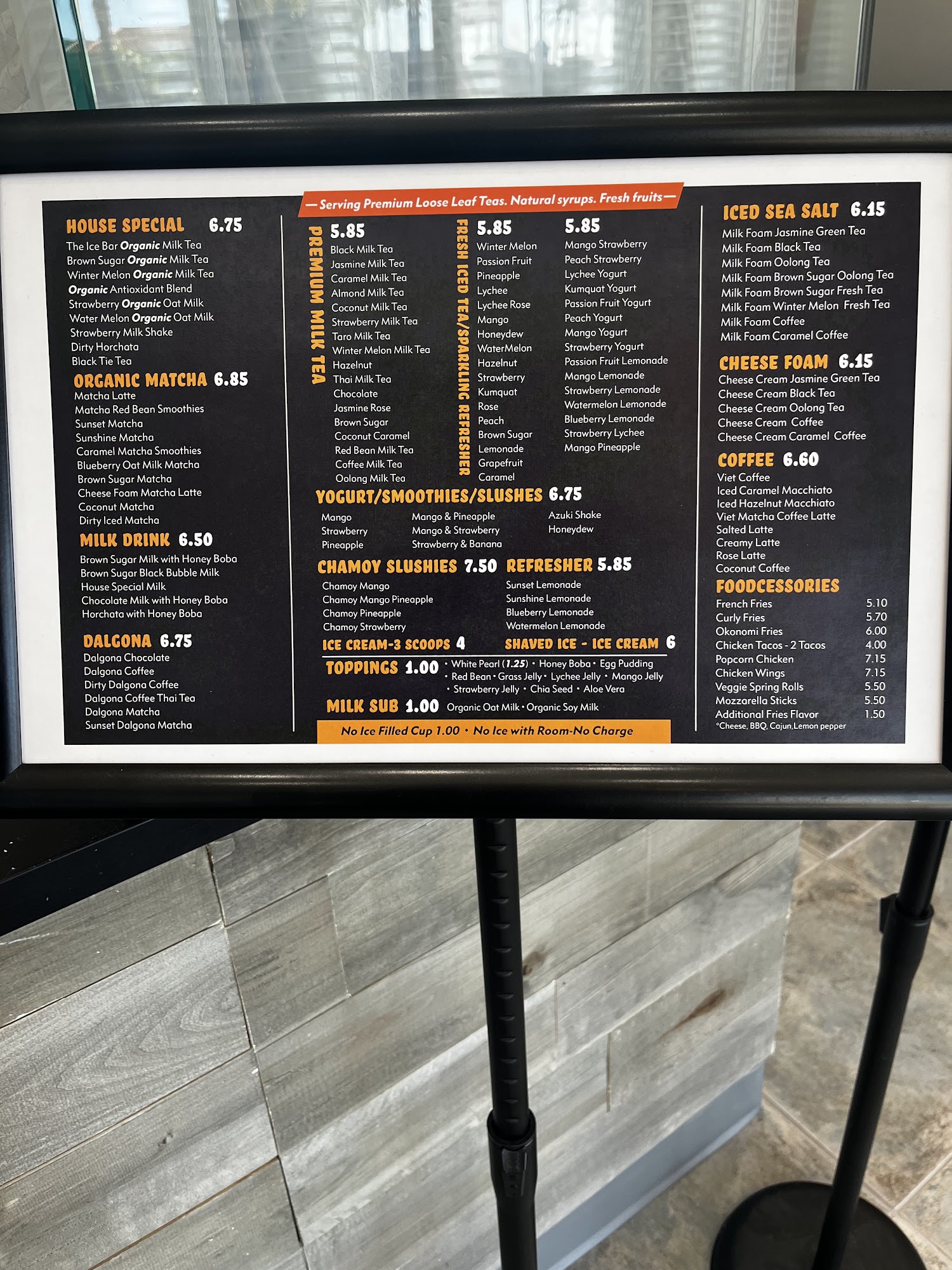 The Ice Bar Menu