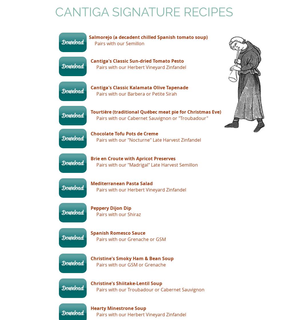 Cantiga Wineworks Menu