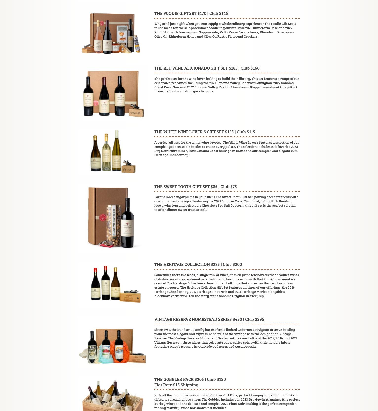 Gundlach Bundschu Winery Menu