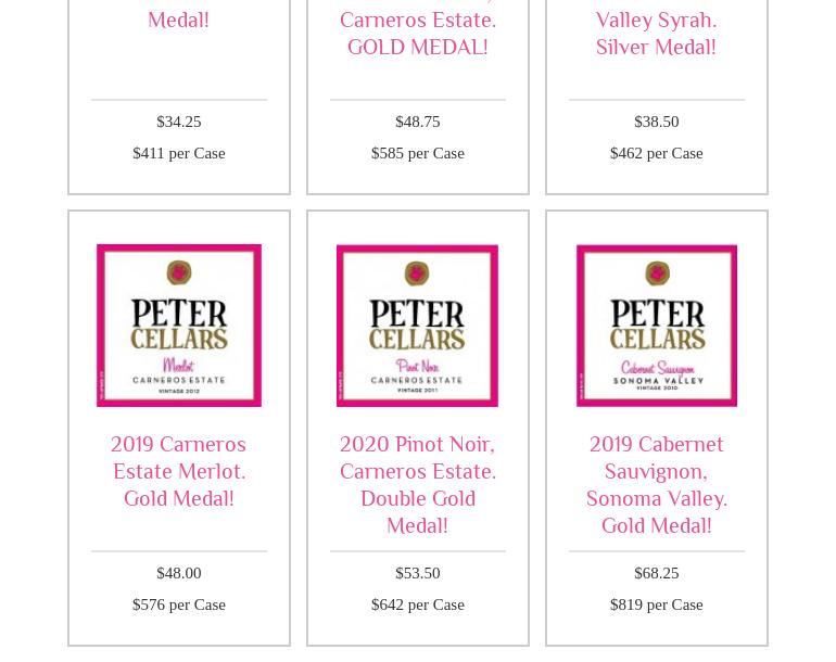 Peter Cellars Menu